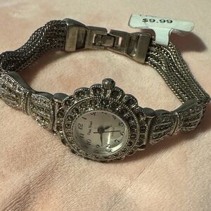 Pierre Nicol Women's Marcasite Style Watch - Vintage Look - Silver Tone